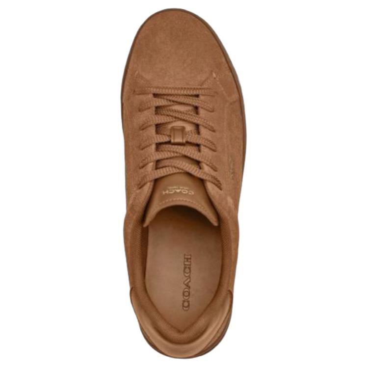 Coach Highline Synthetic Leather Cow Split Leather Round Toe Lace-Up Low-Top Sneakers Women sneakers Brown CCI49-CG0