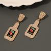 European and American new creative fashion drip alloy imitation pearl geometric wine bottle earrings personality temperament light luxury women