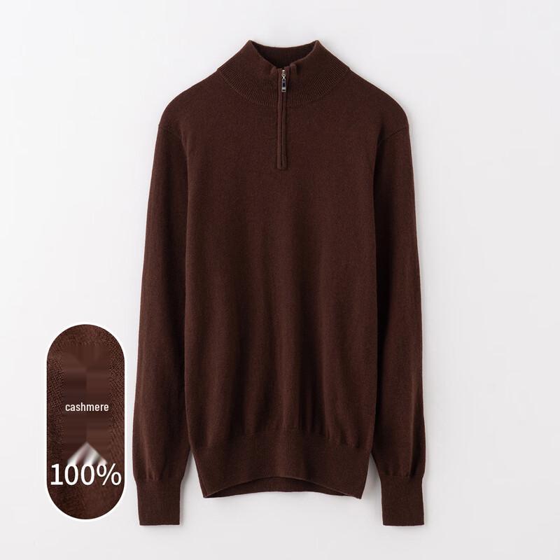 Sinofude Men's 100% Cashmere Half-Zip Knit Sweater