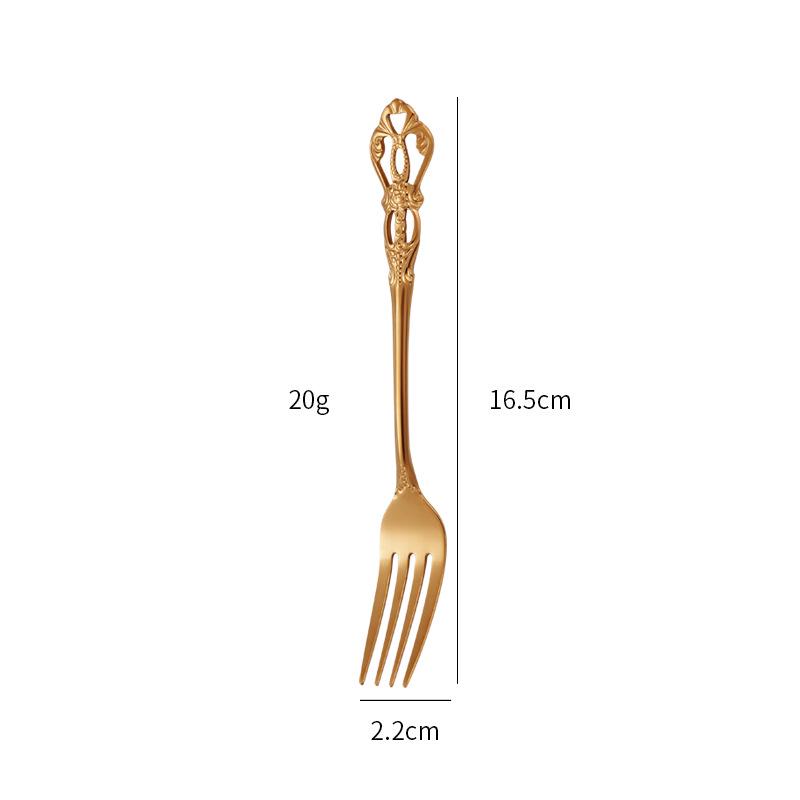 Elegant Stainless Steel Cutlery Set: Royal Court Embossed Steak Knife, Fork & Dessert Spoon for Western Cuisine