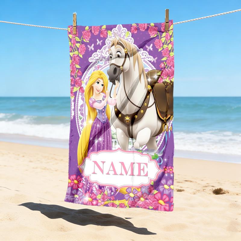 Custom Name Lights Stylish Digital Printing Beach Towel Quick‑Drying Absorbent Blanket for Beach Pool Gym Travel