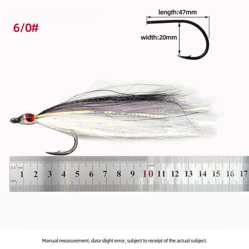 Baitfish Streamers 6/0# Hook Fly Fishing Flies Large Sinking Streamer Artificial Baitfish Lure Saltwater Freshwater Salmon Fly