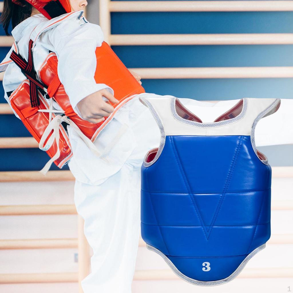 Protector de corp pentru karate, gardă de piept pentru box, reversibil, echipament MMA, pad de protecție pentru arte marțiale
