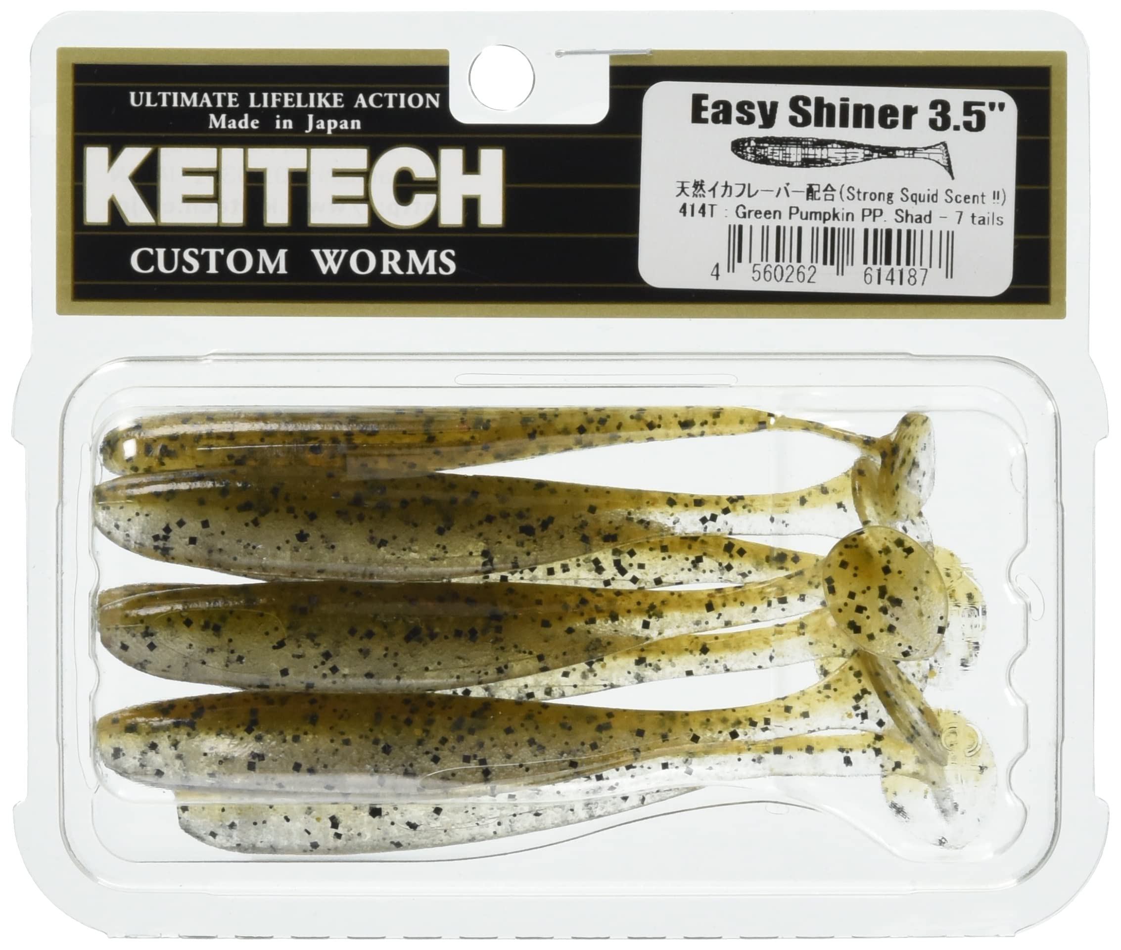 Keitech Easy Shiner inch Green Pumpkin Pepper Shad 3.5 #414