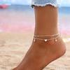 Comfortable Wear Adjustable Alloy Anklet for Women Featuring Layer Chains Butterfly Charm Beachwear Jewelry Gifts