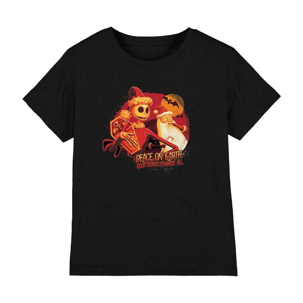 

The Nightmare Before Christmas Good Scares Towards All 100% Cotton T-shirt Mens Tees Top Black S