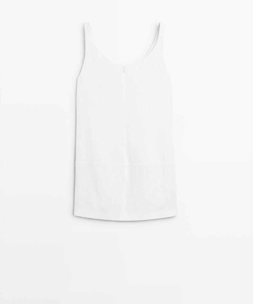 Masimodutti Linen Blend Fluid Short Dress