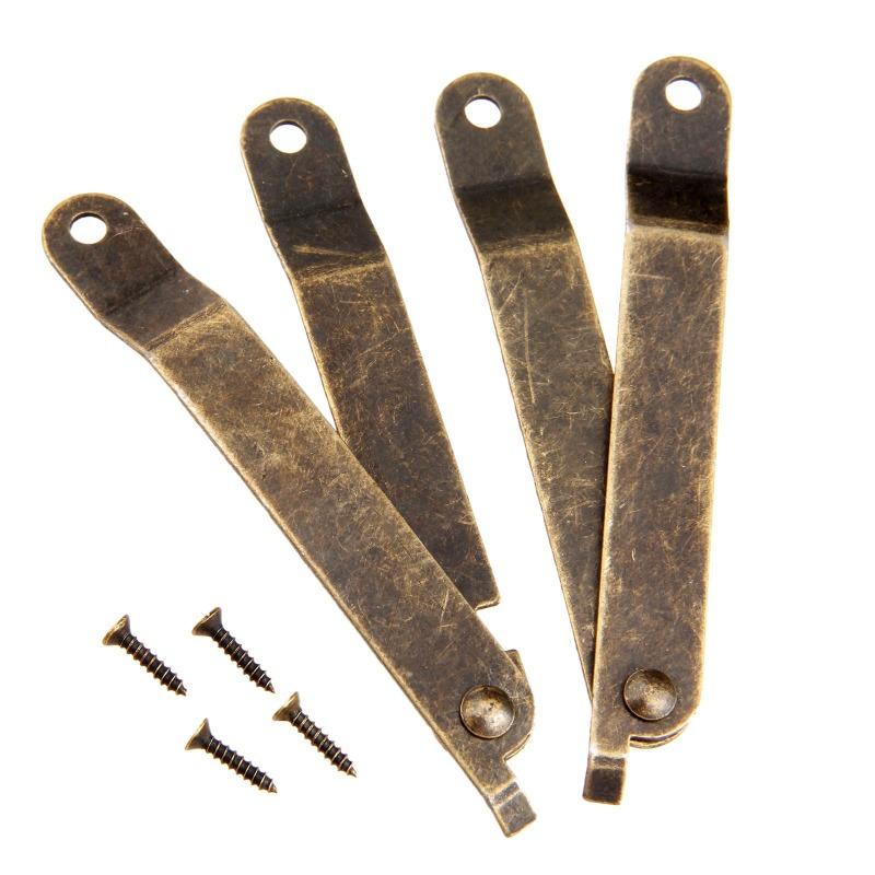 4PCS Antique Bronze Lid Support Hinges Stay for Box Display Furniture Accessories Cabinet Door Kitchen Cupboard Hinges Lid Stays