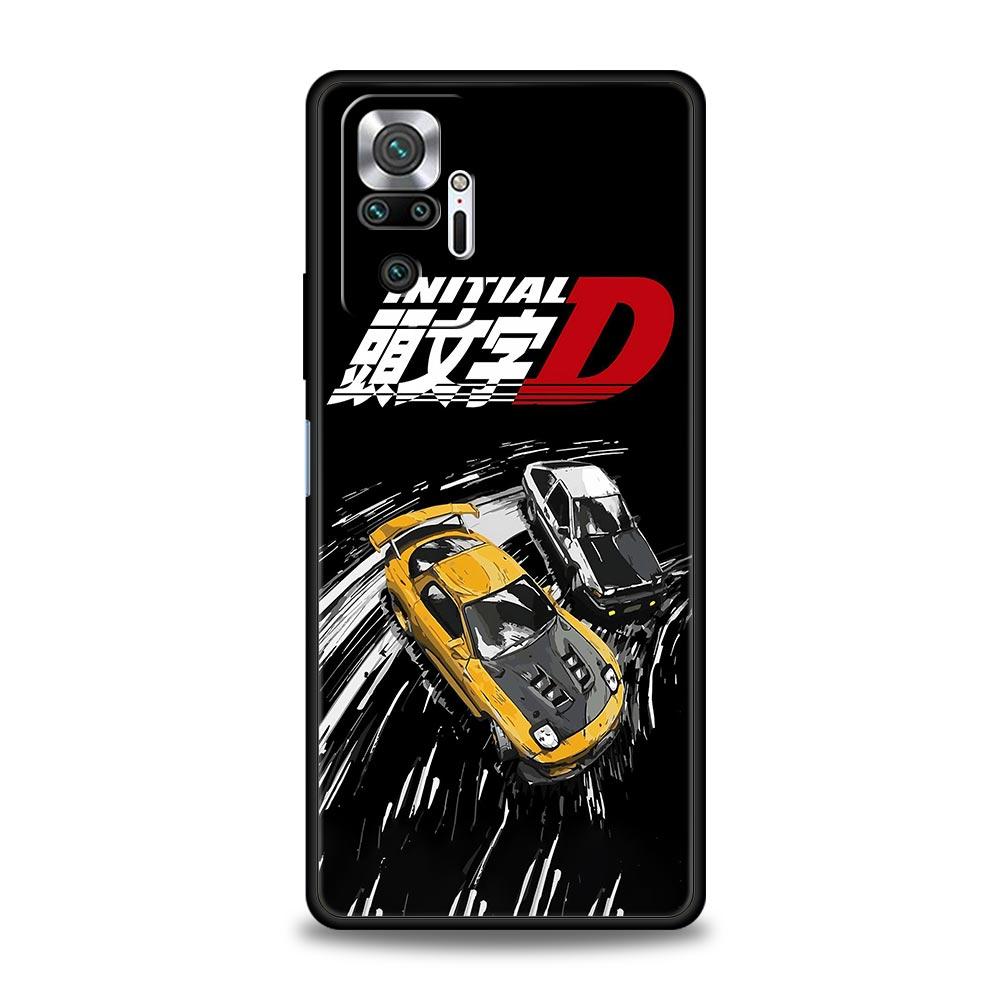 Initial D Car Phone Case Cover for Redmi 14C 10C Note 15 14 13 12 10 11 K40 Pro Plus 5G Soft TPU Shockproof Shell Fundas Capas