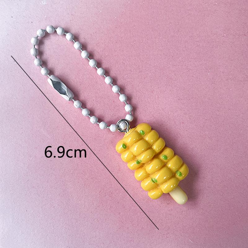 Funny Barbecue Keychain Creative Simulation Food Keyring Mini Meat Skewer Model Pendant Bag Hanging Ornament Gifts