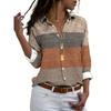 Women's Stitching Polka Dot Print Long Sleeve Shirt Spring and Autumn Fashion Casual Daily Wear Lapel Blouses Ladies Offce