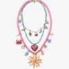 Collana Cuore con Perline Solari Placcata Oro Sottovuoto di Alta Moda Europea e Americana