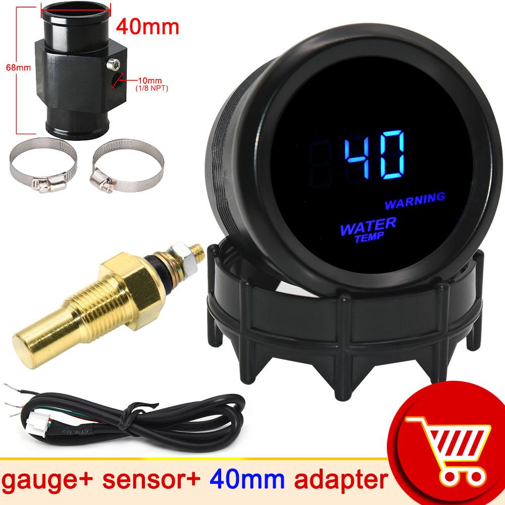 HD 52mm Digital Water Temperature Gauge Car Racing Modification 40~150 Celsius Temp Meter With Sensor Adapter 1/8NPT Thermometer