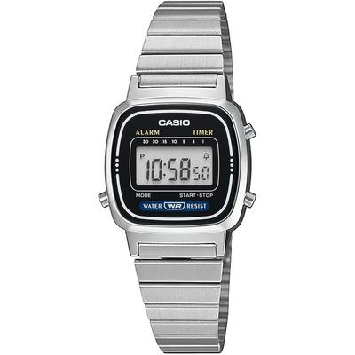 Casio LA670WA-1 Women's Digital Watch Silver Black Design Overseas Model