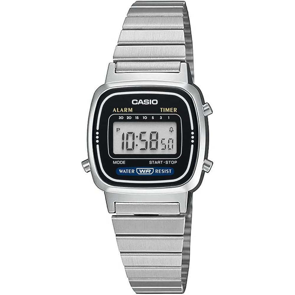 Casio LA670WA-1 Women s Digital Watch Silver Black Design Overseas Model