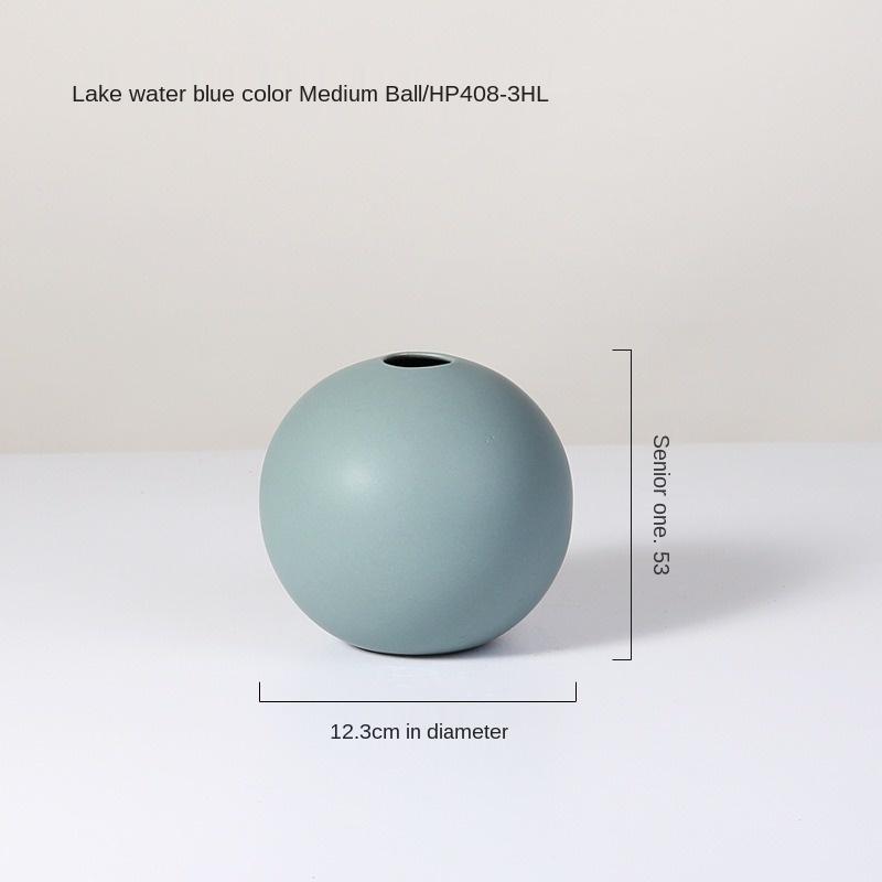 Full Round Color Flower Vase Ceramic Pots for Plants S Apple Shape Indoor Flower Vase for Decoration