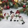 Snowman Statue Cute Christmas 4 Snowmans Figurine Mini Resin Figurine For Indoor Table Top Random Ornament Assortment