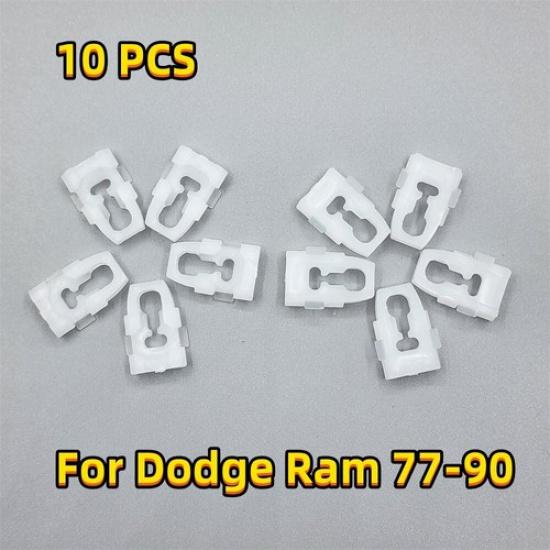 10 PCS For Dodge Ram 77-90 New White Side Fender Door Belt Molding Trim Clips
