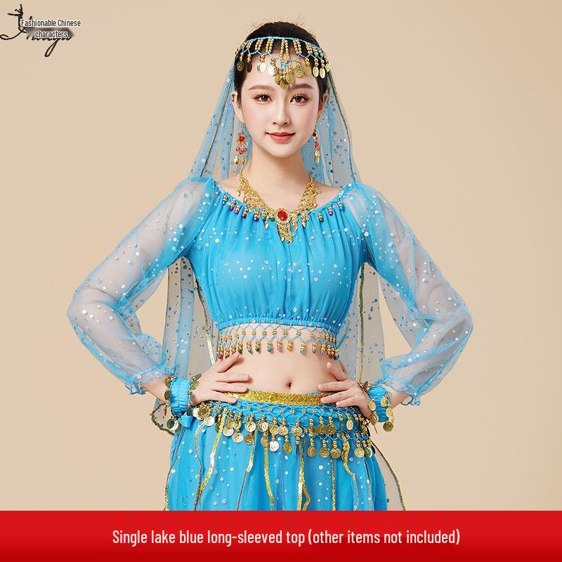 Huayu 2025 Indischer Bauchtanz Langarm Auftrittskostüm für Erwachsene