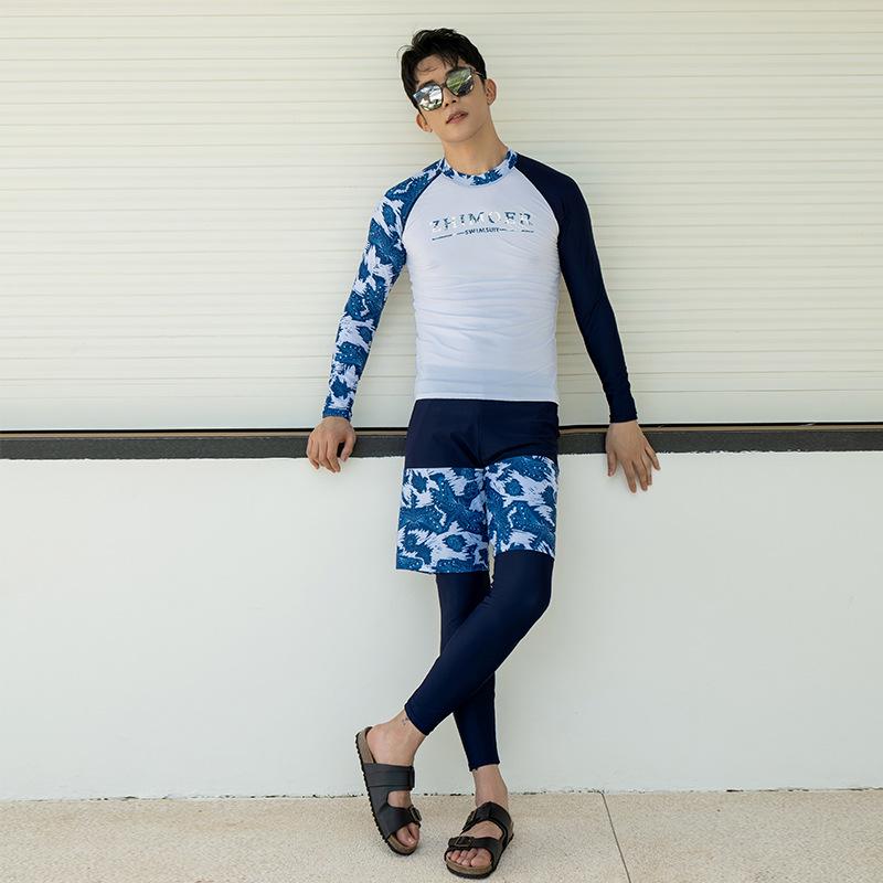 Men's Two-Piece Long Sleeve Wetsuit: Sun Protection, Quick Dry, Slim Fit for Snorkeling, Surfing & Hot Springs