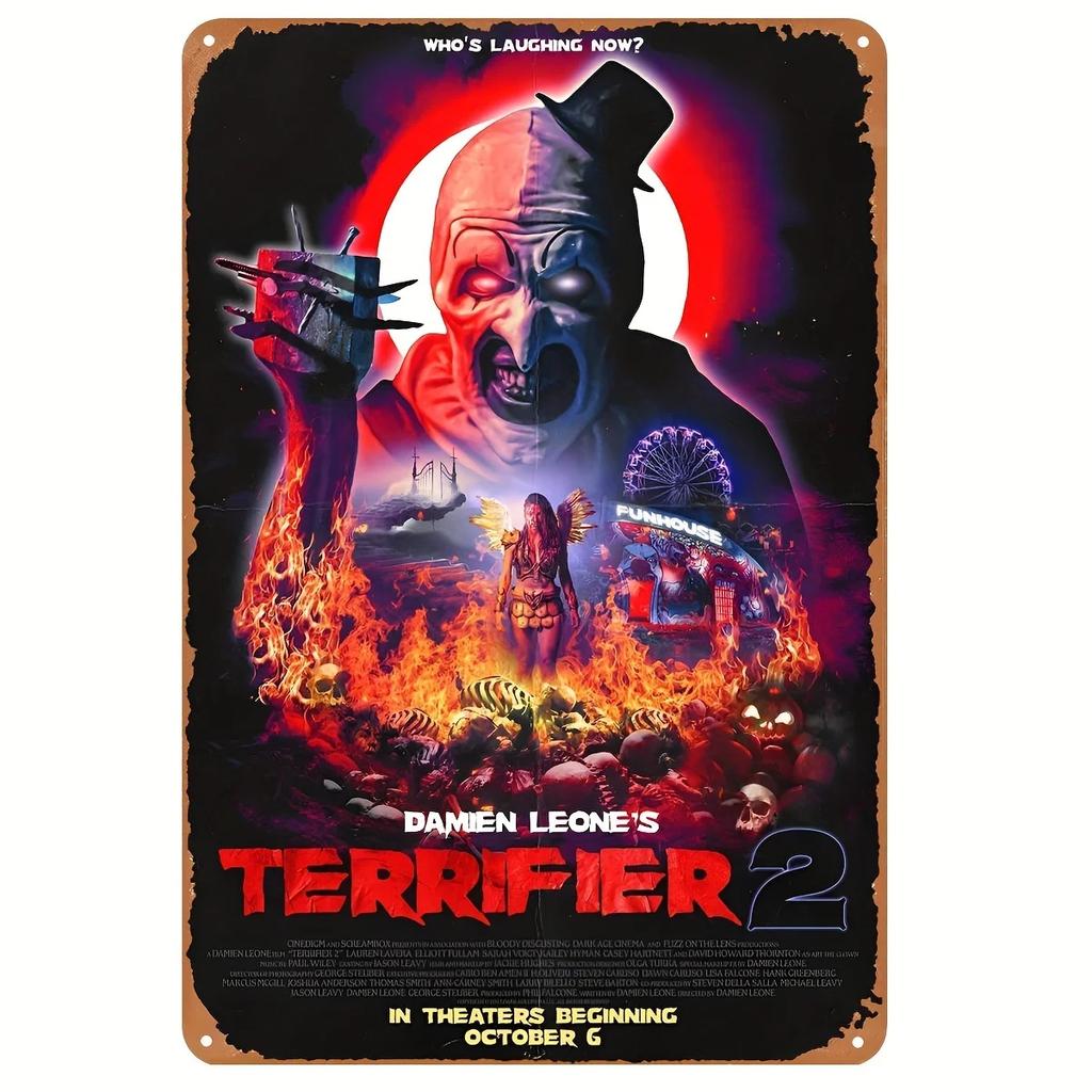 Retro Halloween Metal Sign Horror Movie Theme Shabby Iron Painting Tin Signs Wall Art Man Cave Film Theater Club Home Decoration