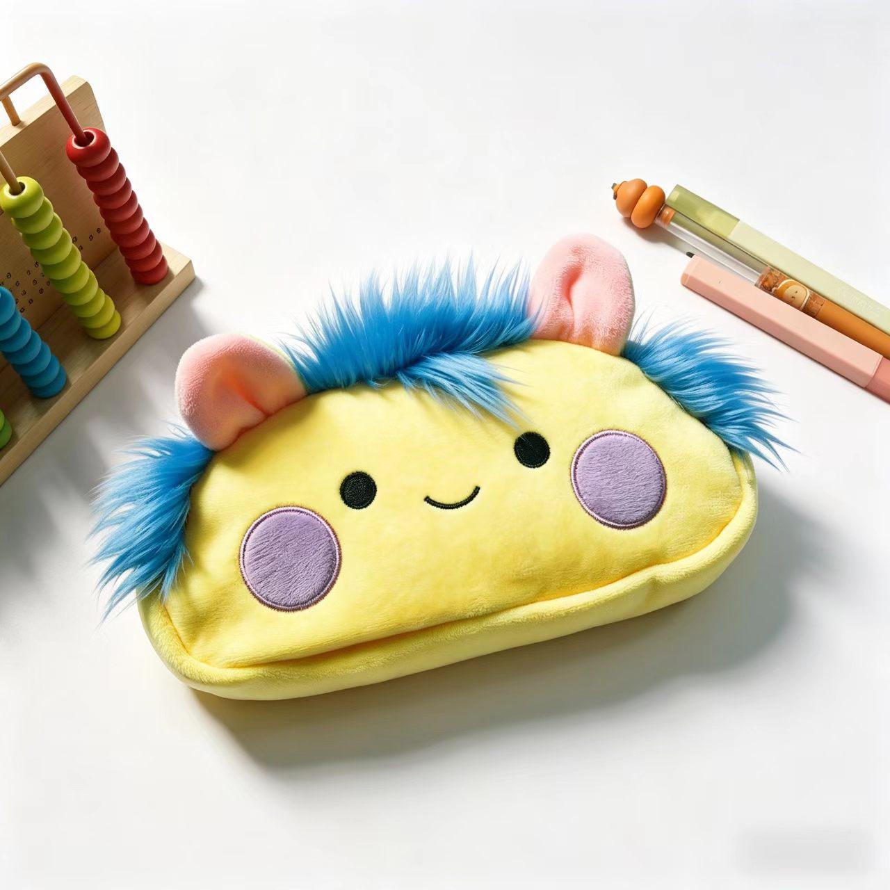 Cute Cartoon Fluffy Pencil Case - Fun and Spacious Stationery Bag for Students