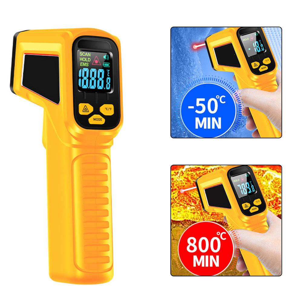 Industrial Setting Color Screen Thermometer Infrared Thermometer With Voice Function Kitchen Temperature Tester