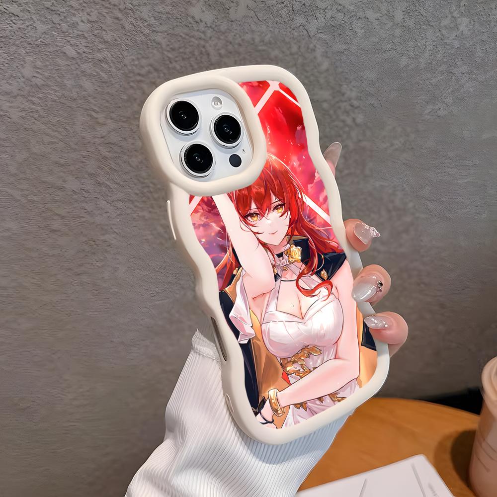 HSR Himeko Wavy Edge TPU Mobile Phone Case for iPhone 17 16 15 14 13 12 11 Air Pro Max Plus Colorful Cover