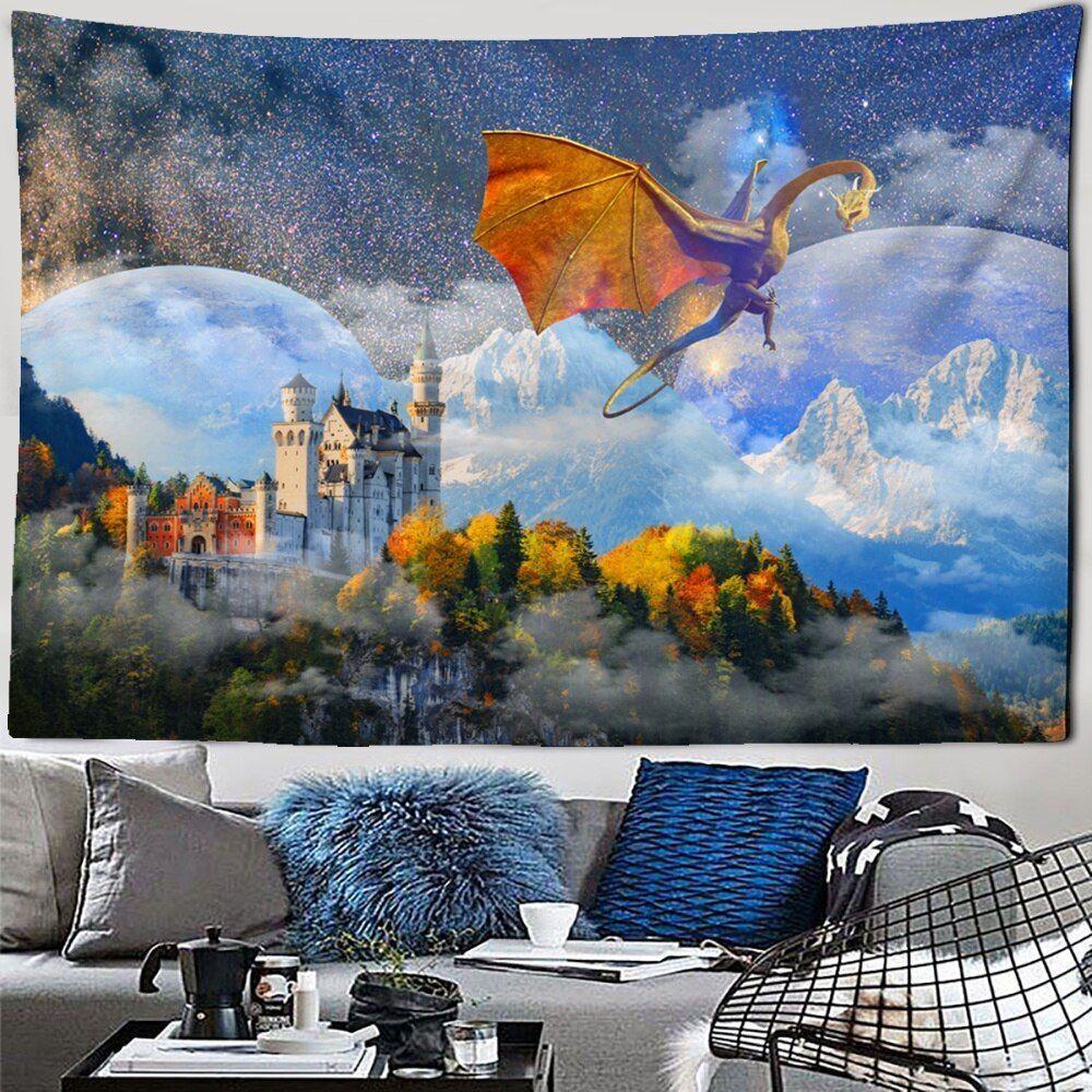 Tapestry of the cruise liner Dragon 75x100 чёрный