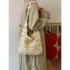 Sac fourre-tout en tricot, Sac à bandoulière unique fait main style rural, Sac style vacances pour le trajet