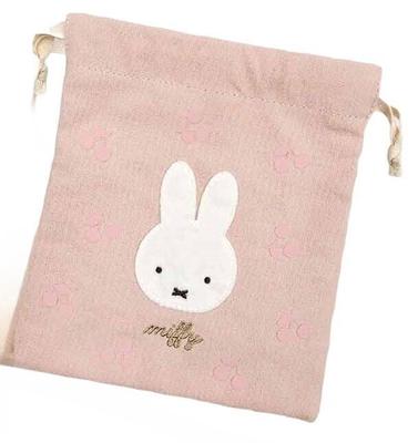 Marimo Craft Miffy Cherry Fleur Series Drawstring W170 X H200mm Bag, Pink, Approx. (DBM-2600)