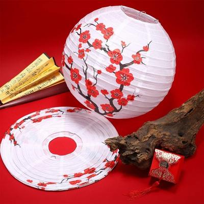 3 szt. Materiał papierowy Lampion z kwiatami wiśni Design z kwiatami śliwy Zestaw papierowych lampionów o tematyce kwiatów wiśni Dekoracja