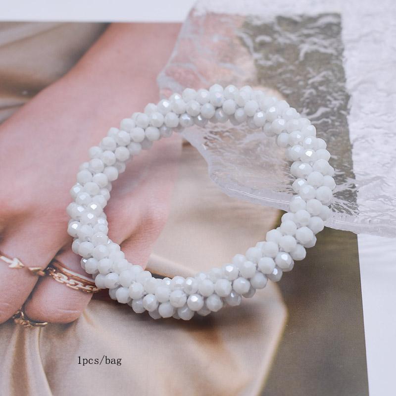Trendy Bead Bracelet Elastic Handmade Strand Bracelets for Women Gift New Hair Accessory Glass Beads Bracelet