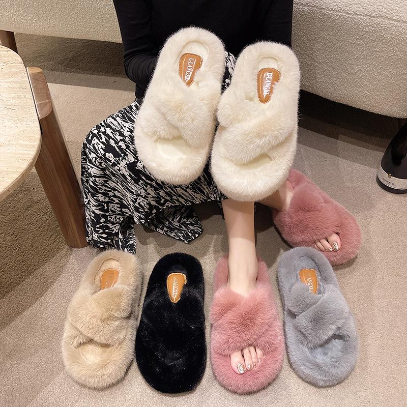 Mao Mao slippers women wear autumn new thick bottom height cm small autumn and winter home cotton slippers