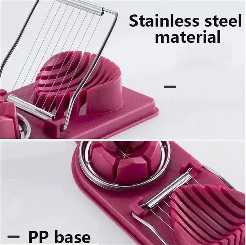 Two-in-one Preserved Egg and Egg Slicer Household Stainless Steel Egg Slicer Bananas Strawberries Slicer