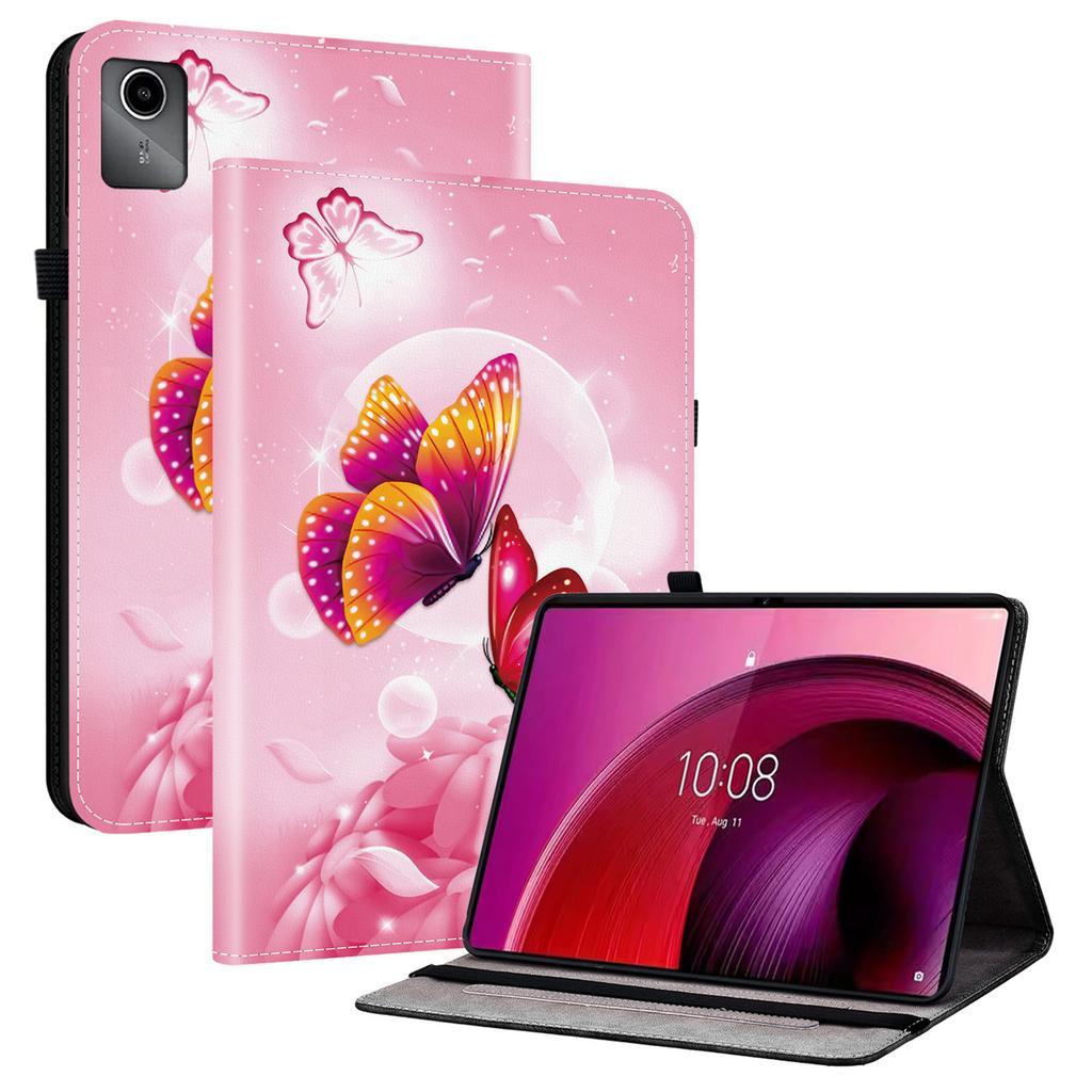 Für Lenovo Tab M11 TB-330FC/Xiaoxin Pad 11 2024 TB-331FC Lederhülle Muster bedruckt Ständer Tablet-Hülle mit Kartenfächern