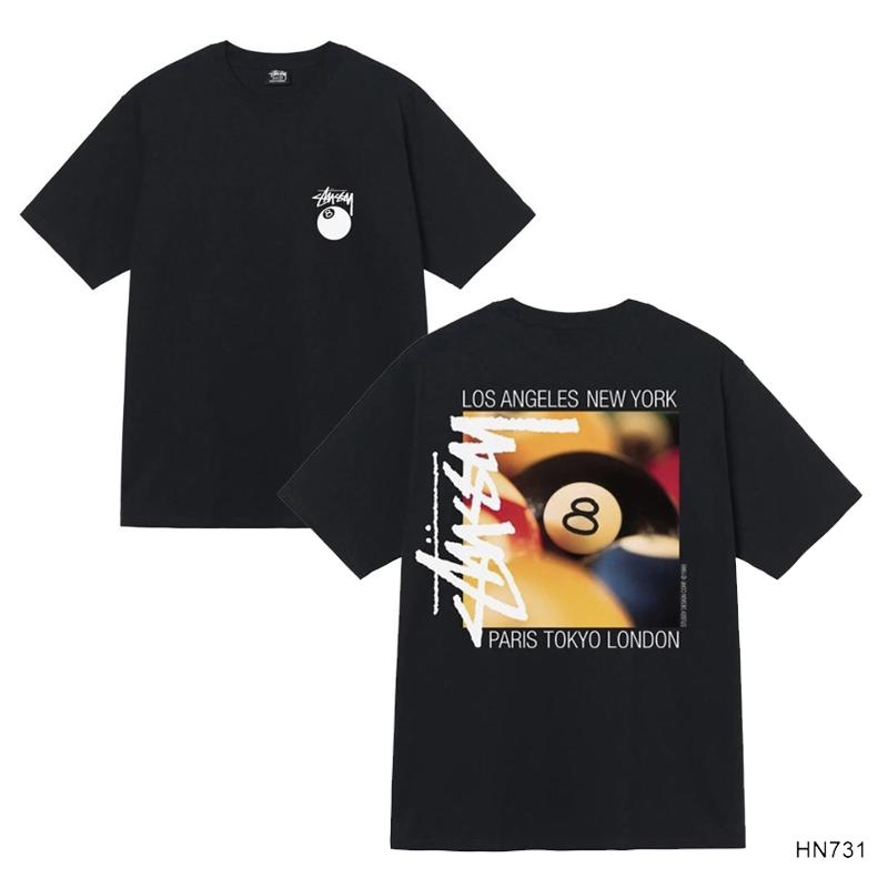 Stussy 2025 Sommer Neues Hochwertiges Rundhals-T-Shirt aus Baumwolle für Männer und Frauen Klassisches Logo mit neuem Musterdruck Paar-T-Shirt