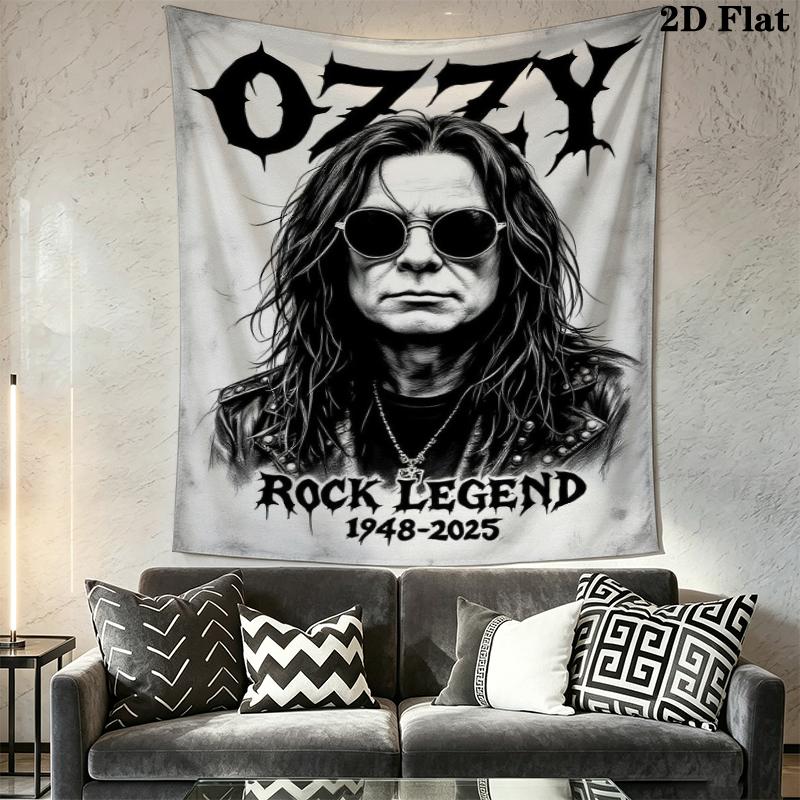 Ozzy Osbourne Wall Tapestry Aesthetic Wall Hanging Printed Fabric Blanket Decorative Tapestries for Bedroom Living Room Home Decor
