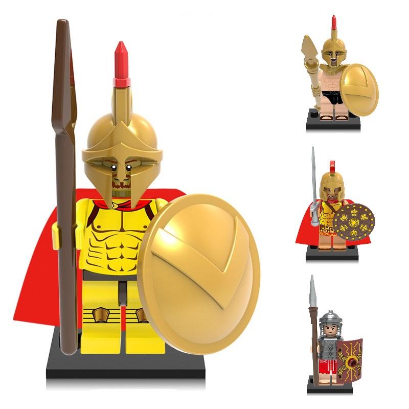 X0164 Spartan Warrior Toy Plastic Building Blocks Set Diy Bagged Packaging Abs Material