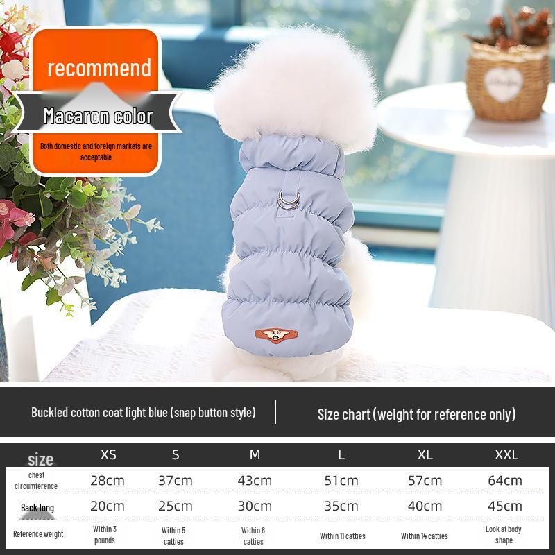 Warme Winterhunde-Weste mit Schnalle - Baumwollmantel für Welpen