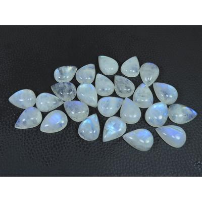 13X18MM Natural Rainbow Moonstone Pear Cabochon Loose Gemstone 24Pcs Lot C-1782
