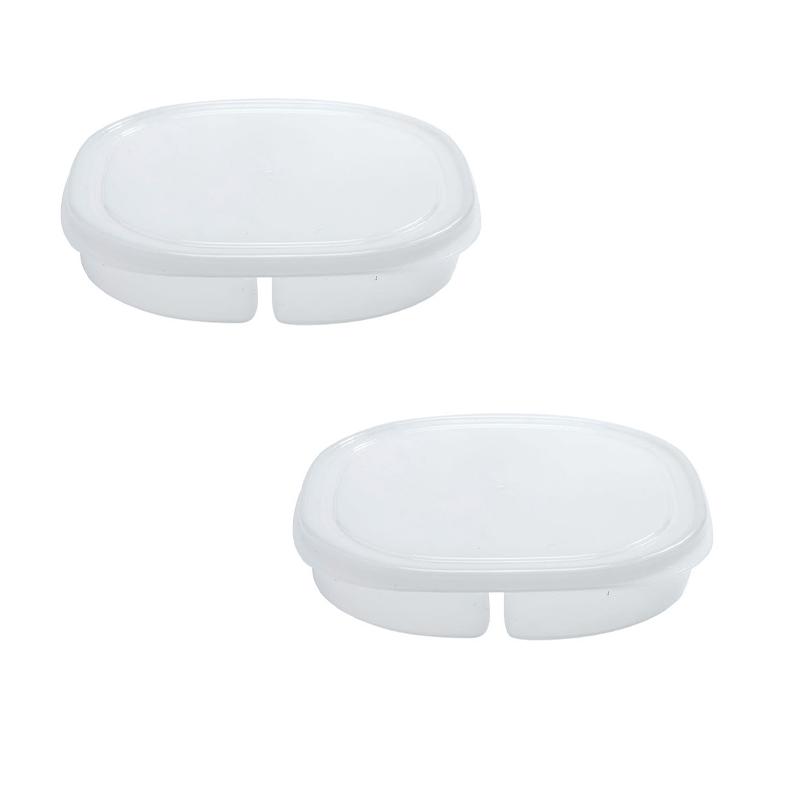 4Grids Refrigerator Meat Preservation Storage Box Food Grade Frozen Food Organizer Partitioned Container Kitchen Organization