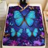 1PC 3D Butterfly Print Flannel Blanket, High Quality All Seasons, Home Decor, Warmth and Comfort, Perfect for Christmas Gifts