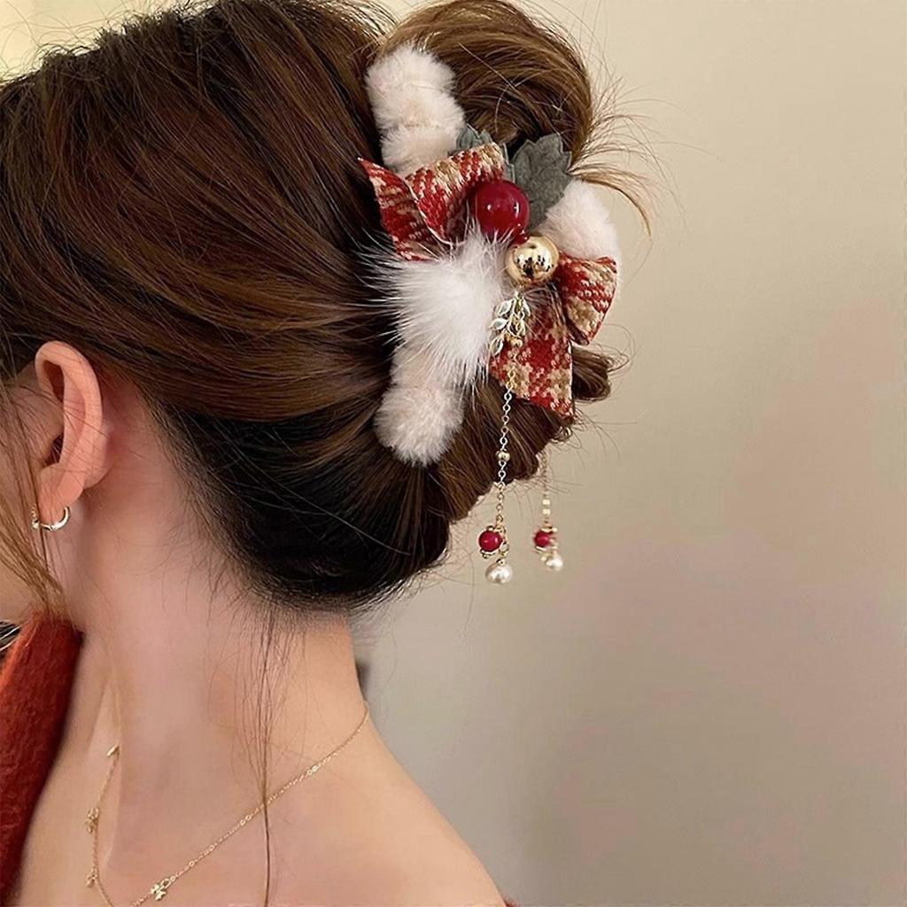 Christmas autumn and winter hairpins women's bow hairpins hair accessories Christmas decoration hairpins
