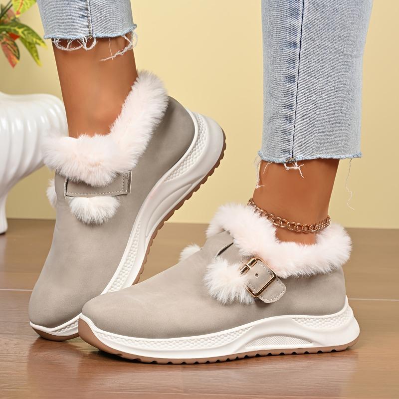 Women'S Slip-On Snow Boots Lightweight Warm Winter Shoes with Cushioned PVC Sole