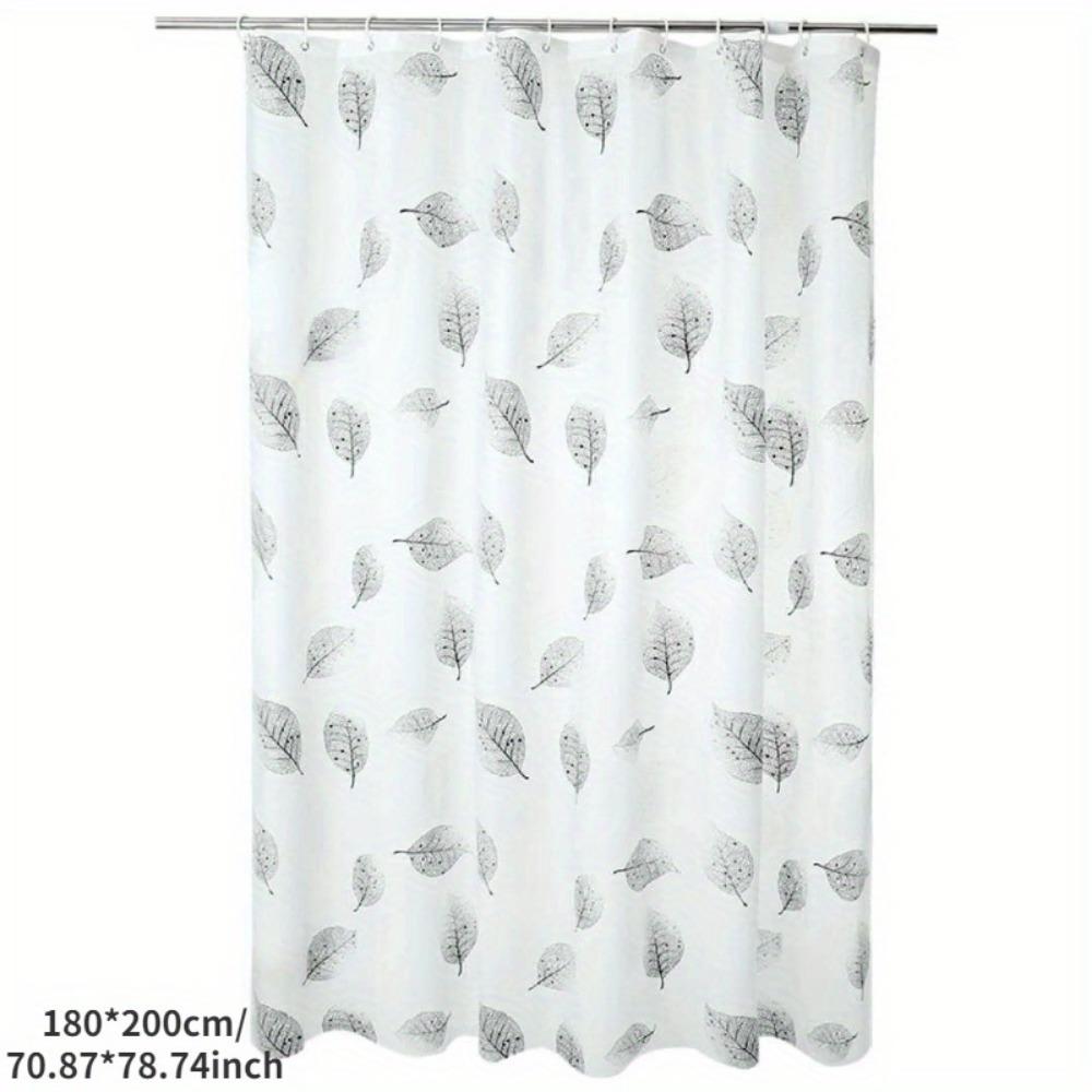 

Шторка для душа с крючками, нержавеющие металлические люверсы, водонепроницаемая шторка для душа с узорами листьев для ванной комнаты 180x200cm