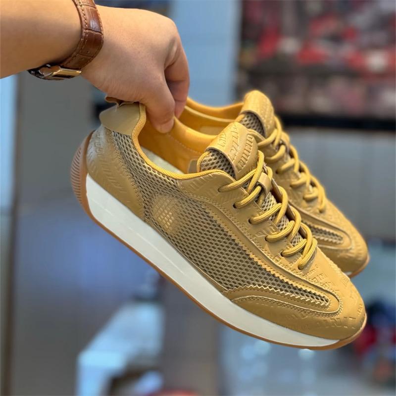 Chunky Sneaker Plus Size 39-44 Men Women Retro Running Shoes Casual Leather Fabric Upper Height Increased Platform Shoes