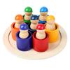 Wooden Rainbow House Block Set for Kids - Early Education Stacking Toy