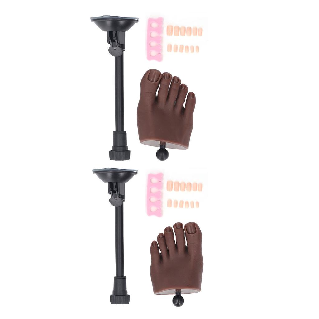 Nail Practice Foot Mannequin with Stand Flexible Bendable Lifelike Soft Silicone Practice Foot for M