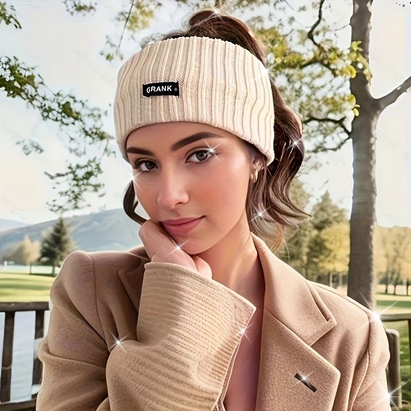 Damen Velours Strick Stirnband, Kuscheliges Ohrenwärmendes Alltags-Headwrap, Modisches Strick Haaraccessoire, für Weihnachten